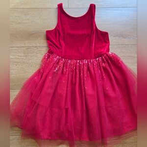 PINK & VIOLET Girls Red Tulle Dress with Sequins Sz L 10/12